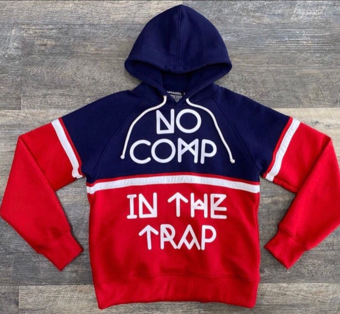 NoComp! "IN THE TRAP" Men's Red & Blue Hoodie