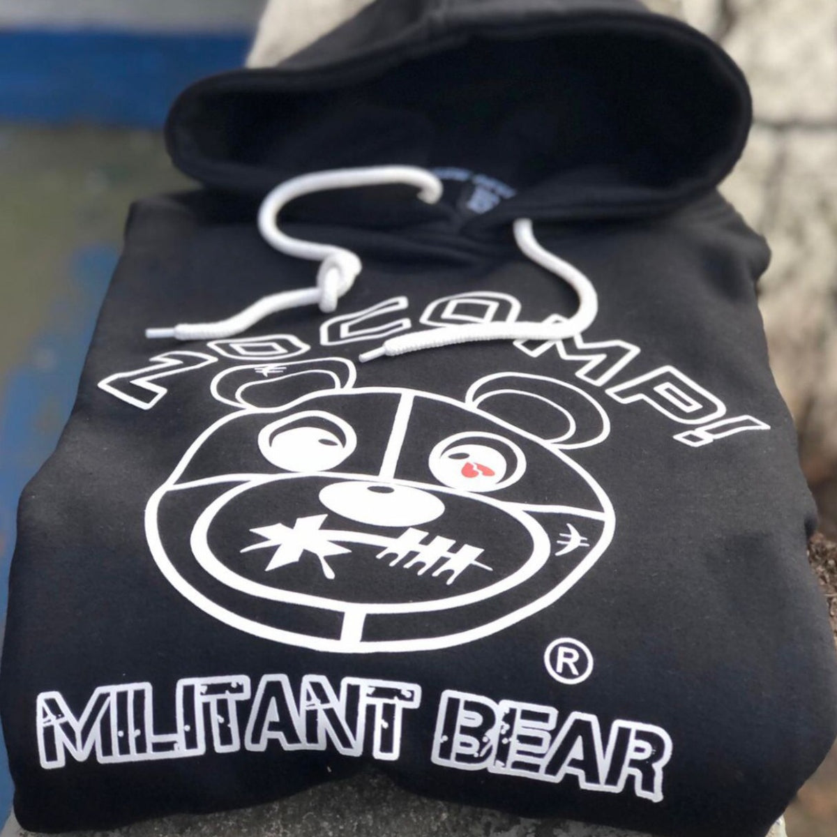 NoComp! "Militant BEAR" Men's Black Hoodie